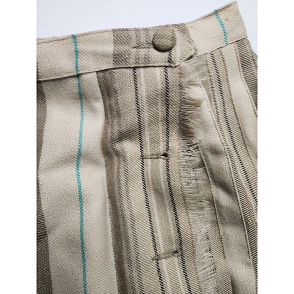 Vtg Pleated Skirt Scottish Al Jean Pure Virgin Wool Beige Plaid light academia - Picture 2 of 7